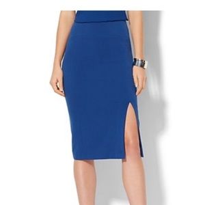 New York and Company Blue skirt with slit size 8